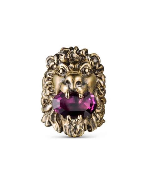 gucci lion ring purple|gucci heart and cross ring.